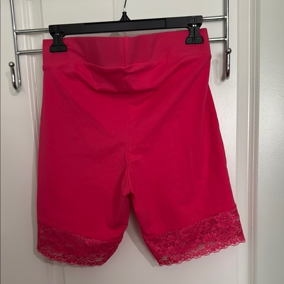 Women's Pink Lace Trim Shorts - Picture 4 of 6
